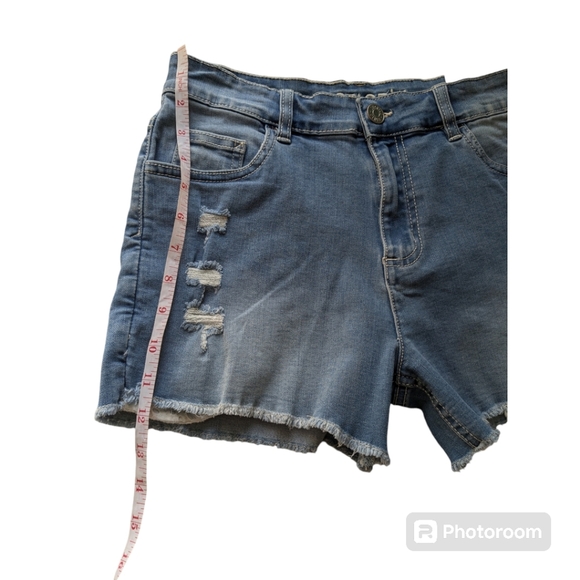 Denim Jeans Mini Distressed Shorts. Size 14. Blue. Stretchy. Distressed… - Picture 8 of 12